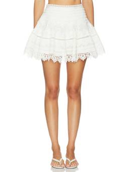 ALLSAINTS - Lillith Women's Lace Trim A-Line Mini Skirt Off White