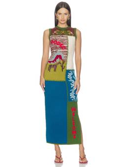 Alemais - Lasso Patchwork Women's Sleeveless Knit Maxi Dress Multi-Color