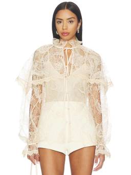 Alemais - Winifred Lace Women's Sequin Embellished Blouse Off White