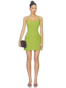 Amanda Uprichard - Crepe Women's Smocked Back Mini Dress Green