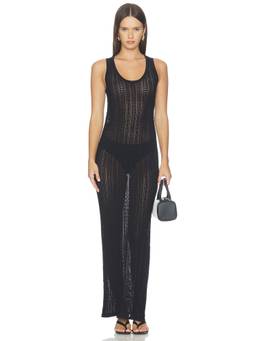 ANINE BING - Arie Women's Sheer Knit Sleeveless Maxi Dress Black