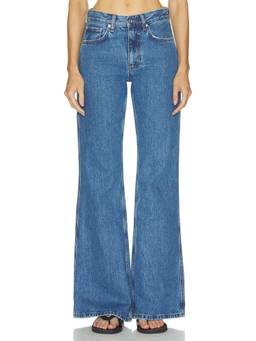 ANINE BING - Rigid Denim Women's High-Waist Wide Jeans Blue