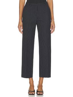 ANINE BING - Thomas Women's Mid-Waist Pinstripe Straight-Leg Trousers Black