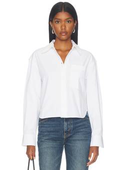 ANINE BING - Scott Women's Cropped Poplin Button-Down Shirt White