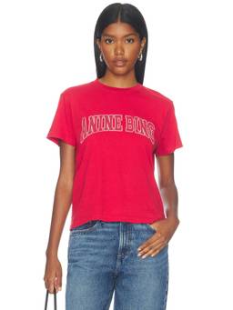 ANINE BING - Shelley Women's Graphic Print Crew Neck T-Shirt Red