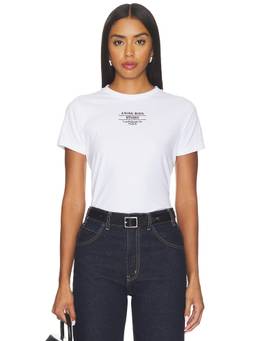 ANINE BING - Shelley Tee Studio Women's Embroidered Logo Crew Neck T-Shirt White