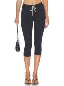 AREA - Brunch Women's Crystal Drawstring Cropped Capris Black