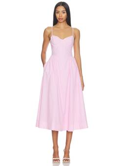 ASTR the Label - Bellamy Women's Strappy Underwire Flared Midi Dress Pink