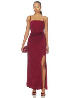 ASTR the Label - Paulette Women's Pleated Sleeveless Maxi Dress Burgundy