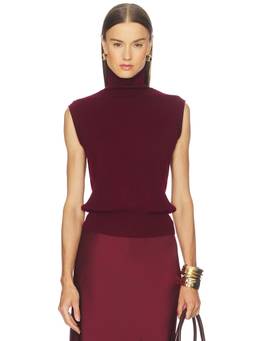 ASTR the Label - Avah Women's Sleeveless Turtle Neck Pullover Sweater Burgundy