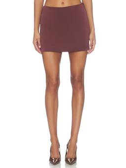 ASTR the Label - Jenessa Women's Satin Fitted Mini Skirt Maroon