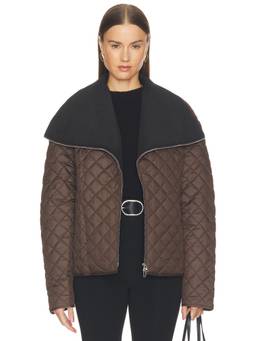 Anna Quan - Morandi Women's Quilted Two-Way Zip Light Jacket Brown