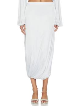 Aya Muse - Riva Women's Bubble Hem Pull-On Midi Skirt White