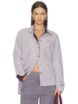 Baum und Pferdgarten - Melinda Women's Striped Button-Down Shirt White