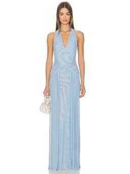 Bec + Bridge - Juniper Women's Halter Neck Draped Maxi Dress Blue