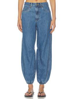 BLANKNYC - Cotton Women's Mid-Waist Barrel Jeans Blue