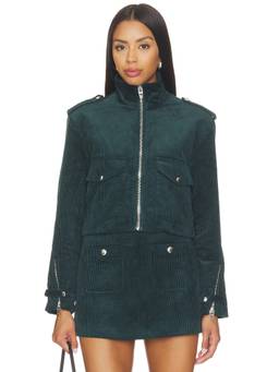 BLANKNYC - Women's Corduroy Zip-Up Cropped Jacket Green