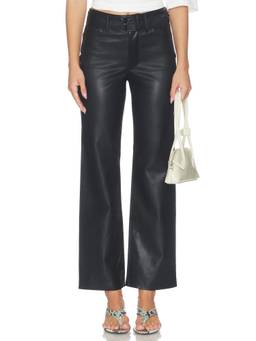 BLANKNYC - Faux Leather Women's Belted Straight Trousers Black