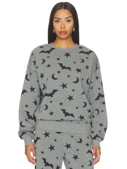 BEACH RIOT - Oversized Women's Printed Crew Neck Sweatshirt Grey