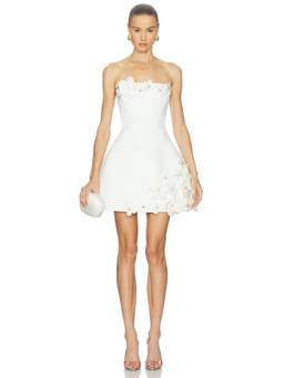 Bronx and Banco - Estelle Floral Women's Strapless Corset Mini Dress White