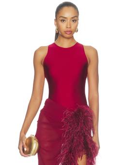 Bronx and Banco - Gaia Mesh Women's Sleeveless Jersey Bodysuit Red