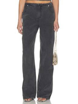 BY.DYLN - Women's Mid-Waist Wide-Leg Jeans Charcoal