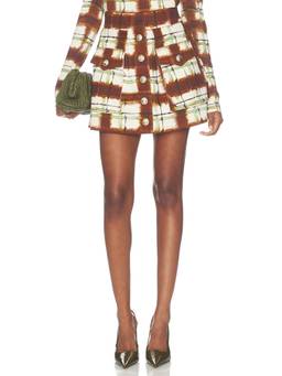 Cara Cara - Fatima Women's Printed Button-Front Mini Skirt Brown