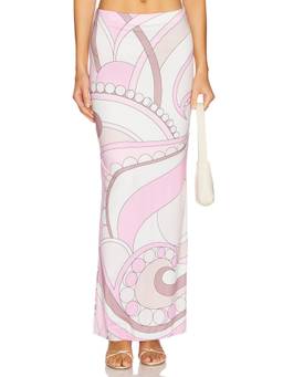 CINCIN - City Women's Printed Pull-On Maxi Skirt Pink