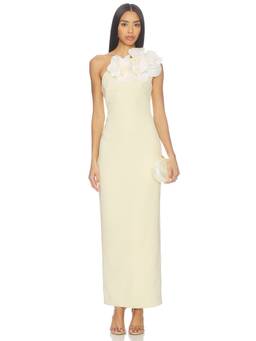 Acler - Zofia Women's One-Shoulder Floral Embellished Maxi Dress Yellow