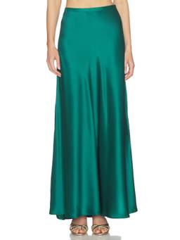 Acler - Brosa Women's Satin Side-Zip Maxi Skirt Green