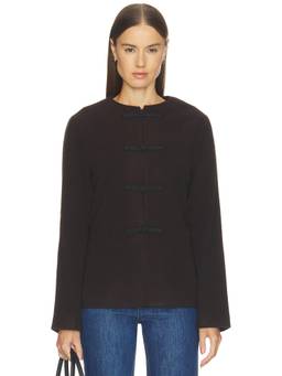 Ciao Lucia - Women's Melton Wool Blend Knot-Front Coat Black