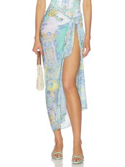 Camilla - Multi Wear Women's Printed Tie-Up Wrap Maxi Skirt Multi-Color