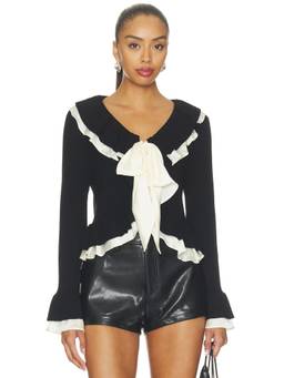 Cinq a Sept - Melinda Women's Rib Knit Button-Up Cardigan Black
