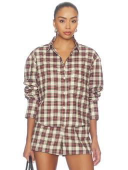 Cissa - Belle Women's Checked Cotton Button-Down Shirt Multi-Color