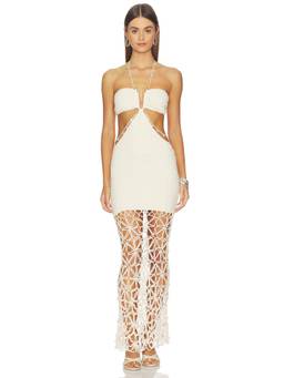 Capittana - Lali Women's Halter Neck Cut-Out Maxi Dress White