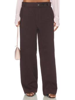 Clea - Women's High-Waist Belted Wide-Leg Trousers Brown