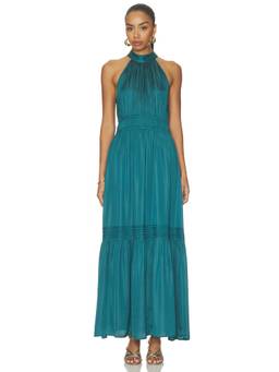 Cleobella - Margot Women's Halter Tie-Up Satin Maxi Dress Teal
