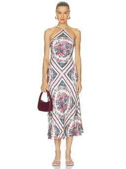 Cleobella - Cornelia Women's Floral Printed Halter Neck Midi Dress Multi-Color
