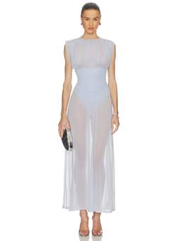 Camila Coelho - Ophelia Women's Sheer Chiffon Cut-Out Maxi Dress Blue
