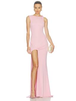 Camila Coelho - Azores Women's Sleeveless Side Slit Jersey Gown Pink