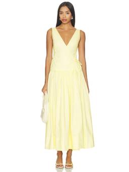 Camila Coelho - Anita Women's Sleeveless V-Neck Wrap Midi Dress Yellow