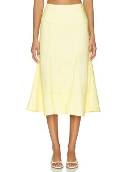 Camila Coelho - Nara Women's Tailored High Waist Midi Skirt Yellow