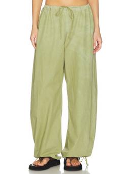 COTTON CITIZEN - Santorini Women's Drawstring Wide-Leg Palazzo Pants Olive