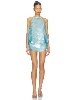 CULTNAKED - Museum Women's Sequined Backless Halter Neck Mini Dress Blue