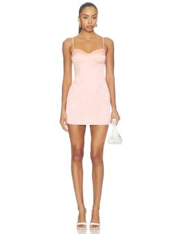 Courtney Zheng - Satin Bullet Bra Women's Sleeveless Bodycon Mini Dress Pink