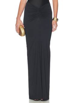 DELFI - Shelby Women's Ruched Pull-On Maxi Skirt Black