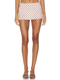 GUIZIO - Lucia Women's Micro Dot Satin Mini Skirt Pink