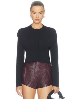 Dodiee - Women's Fringe Detail Stretch Crepe Cropped Jacket Black