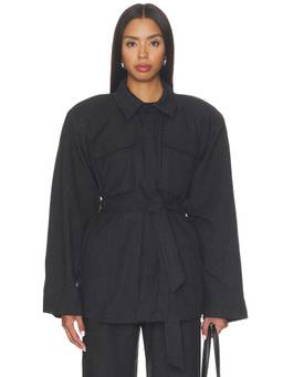 EAVES - Blake Evin Women's Belted Classic Suiting Blazer Black
