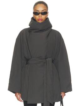 EAVES - Dmitry Women's Belted High Neck Puffer Jacket Charcoal